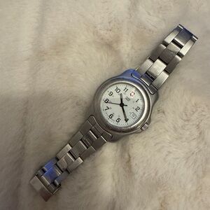 Swiss Army Vintage Classic Silver Stainless Steel Watch